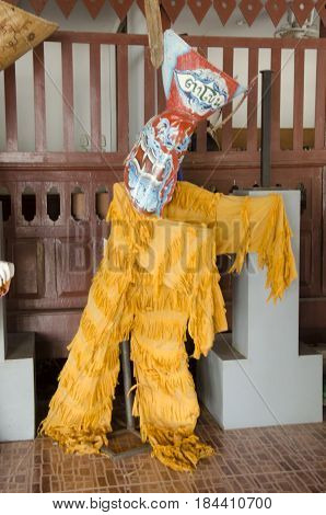 Mask And Costume Phi Ta Khon Of Ghost Festival Also Known As Bun Pha Wet For People Visit At Phi Ta