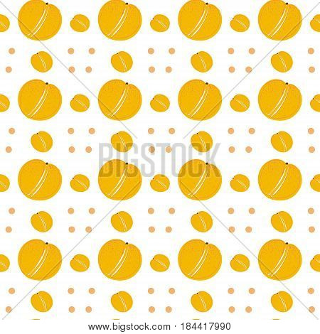 apricots on a white background, seamless pattern with orange fruits, hand drawn pattern, apricot vector, hand drawn apricots