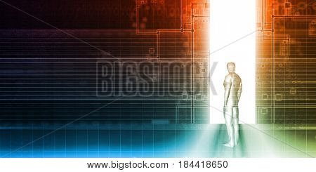 Security System and Access Control of Private Data 3D Illustration Render