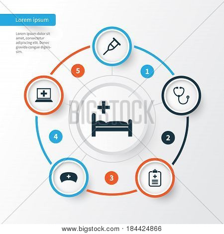 Antibiotic Icons Set. Collection Of Database, Stand, Device Elements. Also Includes Symbols Such As Polyclinic, Data, Database.