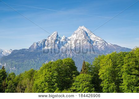 Watzmann Mountain Peak In Summer, Bavaria, Germany