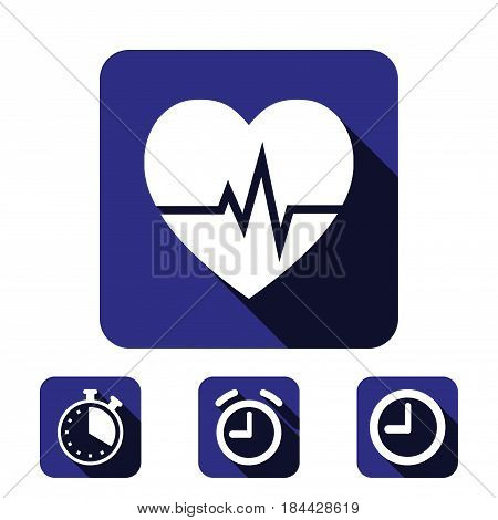heart beat icon stock vector illustration flat design