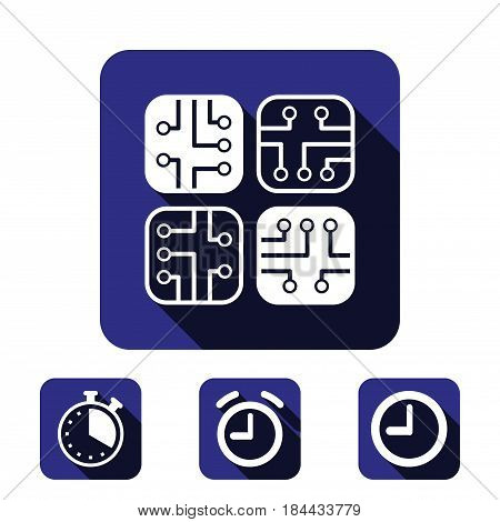 circuit board icon stock vector illustration flat design