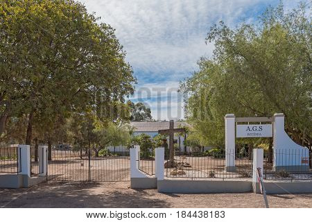 BONNIEVALE SOUTH AFRICA - MARCH 26 2017: The Betesda Apostolic Faith Mission Church in Bonnievale a small town in the Western Cape Province