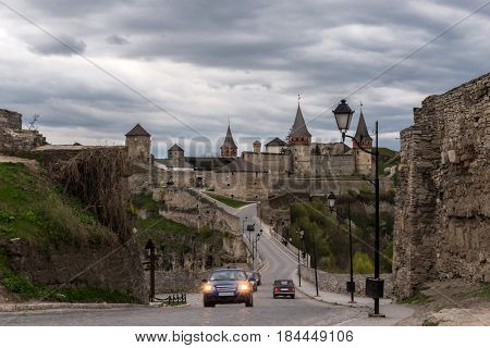 Old Castle in the Ancient City of Kamyanets-Podilsky, Ukraine.