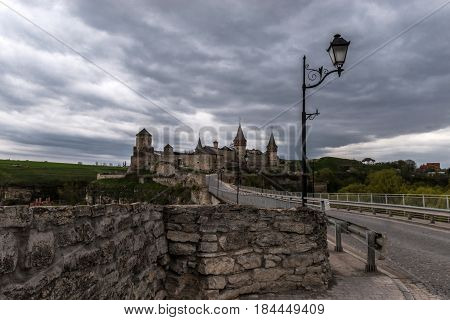 Old Castle in the Ancient City of Kamyanets-Podilsky, Ukraine.