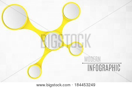 Elements of infographics for business projects. Yellow Paper chart. Bulk and empty paper banners for the web. Vector illustration of a metaball style. EPS 10