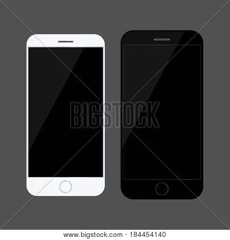 Blank mobile phone smartphone mockup screen background vector template