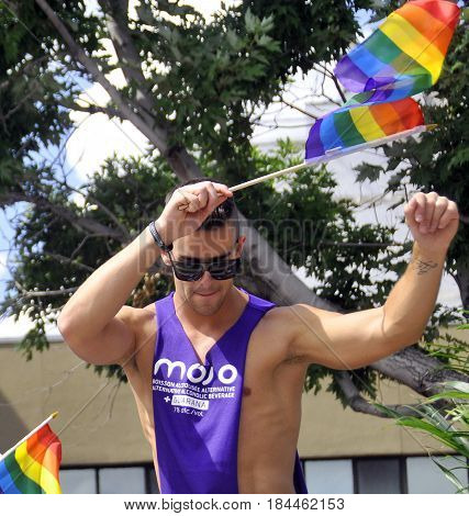MONTRÉAL - AUGUST 13:Participants at the Community Day for Montreal Pride celebrations festival on August 13, 2011, Montréal, Québec, Canada. This event has a mandate to involve, educate and entertain
