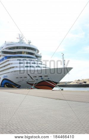 Ijmuiden The Netherlands - April 30th 2017: Aida Sol Docked At The Felison Cruise Terminal
