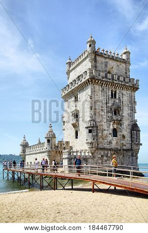 Lisbon, Portugal - May 15, 2012: Belem Tower (Torre de Belem) in Lisbon