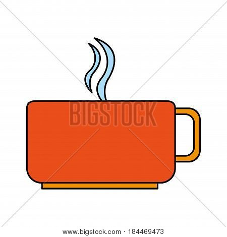 color image cup of coffee with steam vector illustration