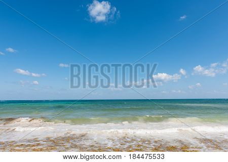 The beach in Mahahual, Quintana Roo, Mexico
