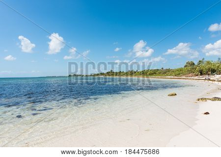 The beach in Mahahual, Quintana Roo, Mexico
