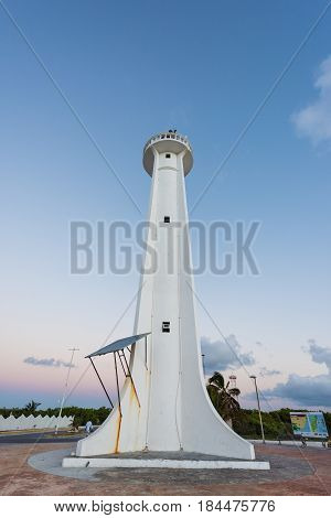 The Mahahual Lighthouse in Quintana Roo, Mexico