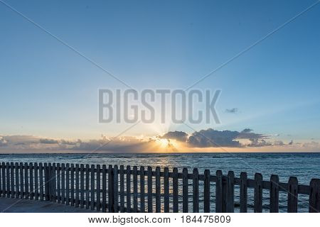 The sunrise in Mahahual, Quintana Roo, Mexico