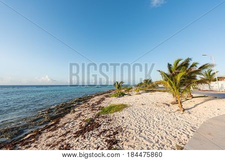 The beach in Mahahual, Quintana Roo, Mexico