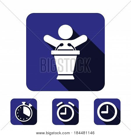 lectern with microphone icon stock vector illustration flat design