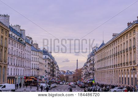 Ciudad de parís en francia en diciembre del 2016