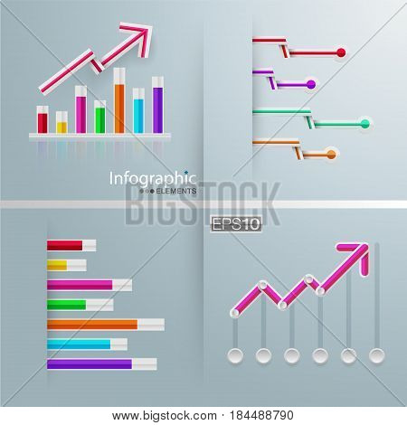 set of info graphics charts. Vector design