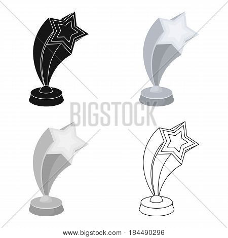Cup in the shape of silver stars flying upward. Award for best performance of secondary roles.Movie awards single icon in cartoon style vector symbol stock web illustration.