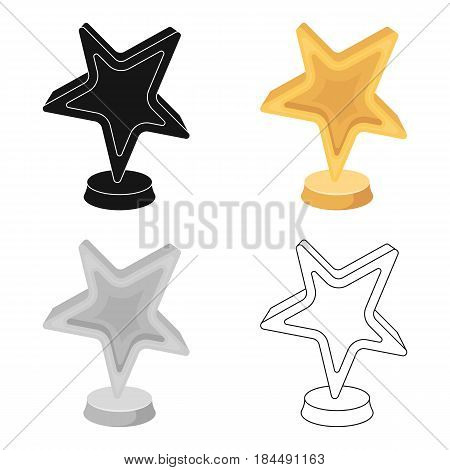 Gold award in the shape of a star.The prize for best role in an action film.Movie awards single icon in cartoon style vector symbol stock web illustration.
