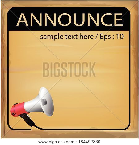 Announce Vector illustration. Billboard, copy space, 
alert