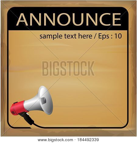 Announce Vector illustration. Billboard, copy space, 
alert