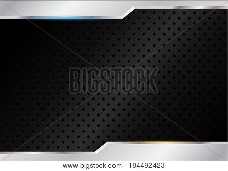 black background with steels, vector illustration, abstract