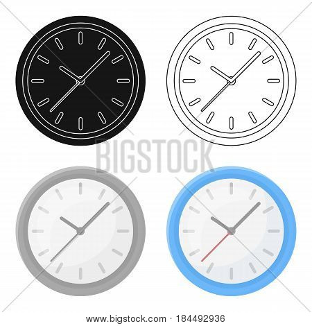 Office clock icon in cartoon style isolated on white background. Office furniture and interior symbol vector illustration.