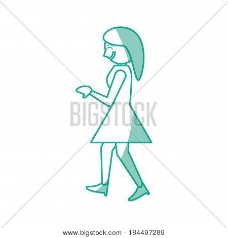 Woman celebrating cartoon icon vector illustration graphic design
