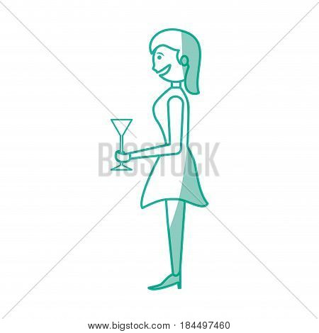 Woman celebrating cartoon icon vector illustration graphic design