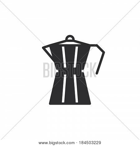 Moka pot macchinetta icon vector filled flat sign solid pictogram isolated on white. Symbol logo illustration. Pixel perfect