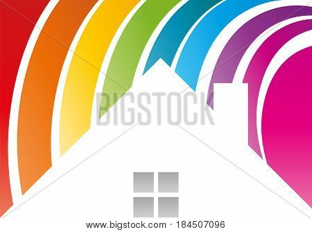 House in color, painter and nursery logo