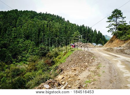 Mountain Scenery In Bhutan