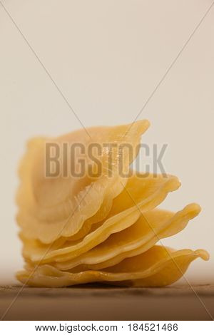 Panzerotti pasta isolated on white background