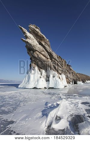 Lake Baikal. Ogoi Island. Winter Landscape
