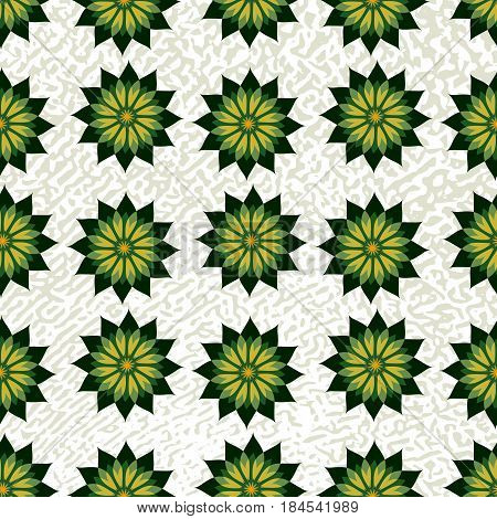 Vector illustration of small minimalistic flowers on white background seamless pattern.