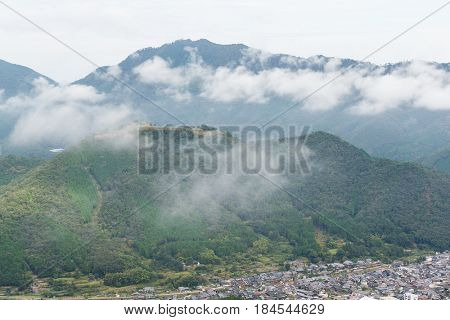 Sea of cloud and Takeda Castle in Japan