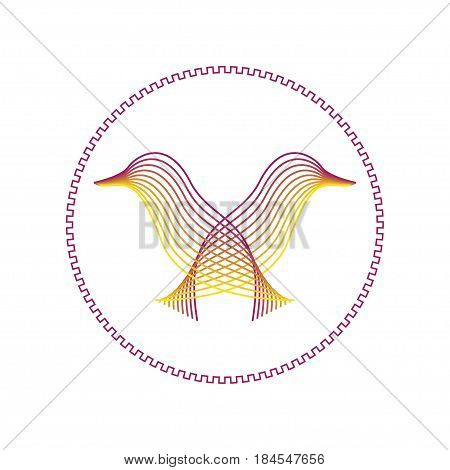 logo bird abstract vector on bright background