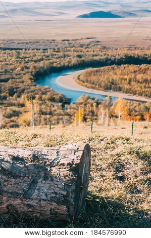 On A Moutain Of Inner Mongolia Hulun Buir River Genhe Wetland In Eergu'na,known As 