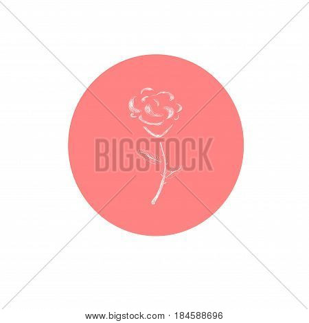white flower on red background, logo, background with rose