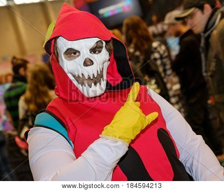 Moscow, Russia - April 23, 2017: People attend the Hinode Power Japan festival dedicated to Japanese culture, video games, comics, anime, manga, cosplay
