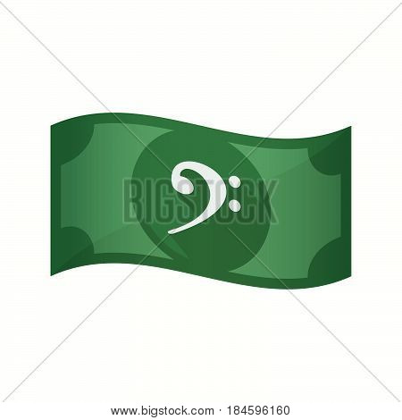 Isolated Bank Note With An F Clef