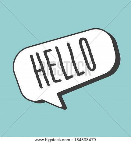 Hello speech bubble. Hello icon. Vector stock.