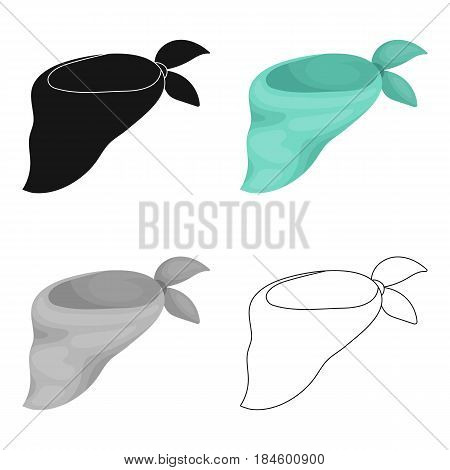 Blue bandage on the neck for beauty.Scarves and shawls single icon in cartoon style vector symbol stock web illustration.