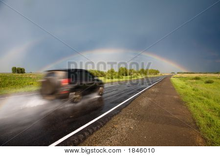Strada per l'arcobaleno.