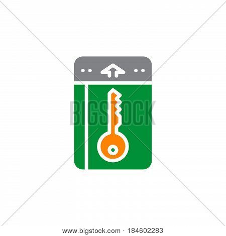 Room key keylock icon vector filled flat sign solid colorful pictogram isolated on white. Symbol logo illustration