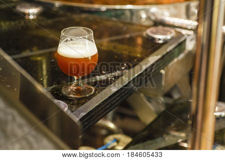 Glass Of Beer At The Brewery