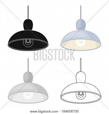 Chandelier with light bulb. The light in the bar. Pub single icon in cartoon style vector symbol stock web illustration.